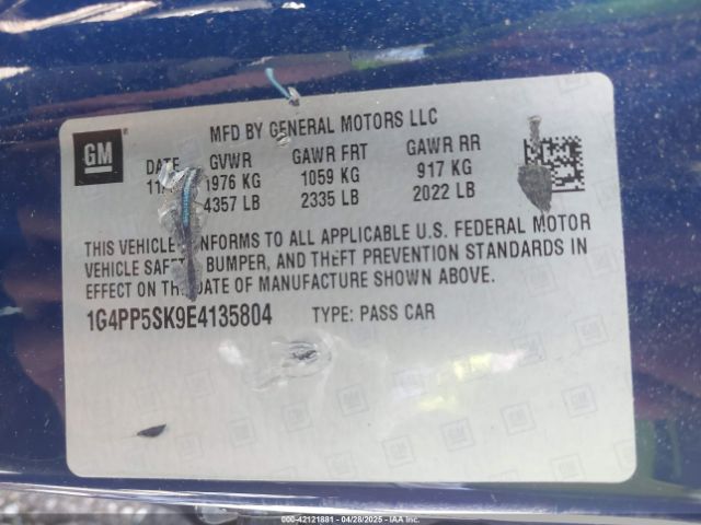 1G4PP5SK9E4135804 Buick Verano