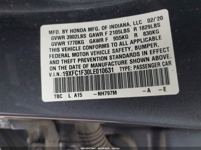 19XFC1F30LE010631 Honda CIVIC EX
