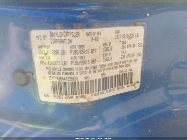 2004 CHRYSLER PT CRUISER 3C4FY48B44T235655 Photo 8