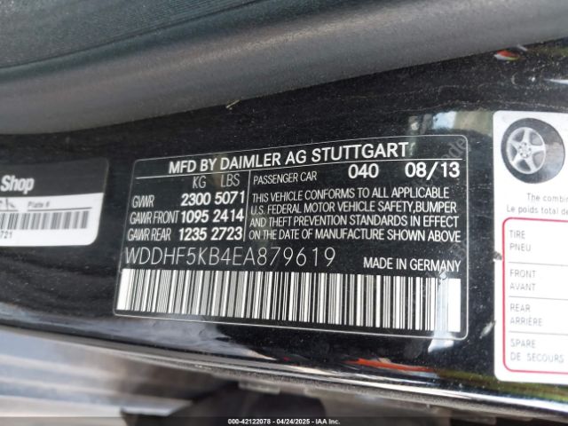 WDDHF5KB4EA879619 Mercedes-Benz E 350 E 350 Luxury