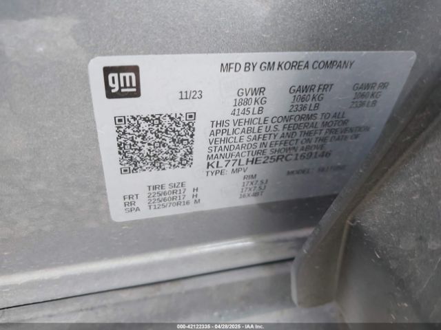 KL77LHE25RC169146 Chevrolet lih