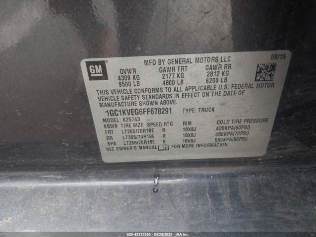 1GC1KVEG6FF678291 Chevrolet Silverado 2500hd Lt