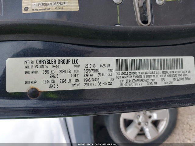 1C4NJCBA7ED882522 Jeep Compass Sport
