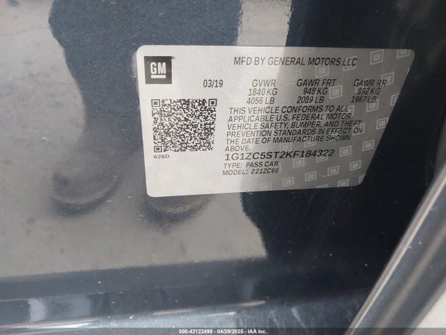 1G1ZC5ST2KF184322 Chevrolet Malibu 1fl
