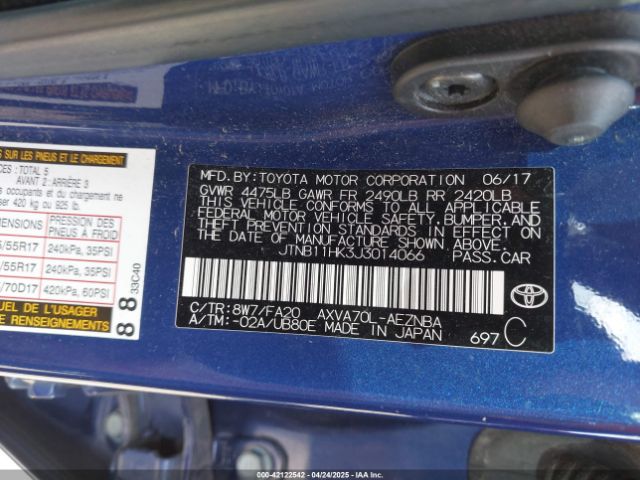 JTNB11HK3J3014066 Toyota CAMRY LE