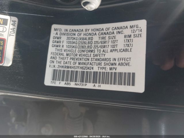 2HKRM4H57FH620424 Honda CR-V EX