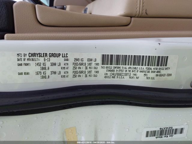 1C4RJFBG6EC159712 Jeep Grand Cherokee Limited