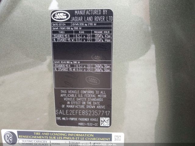 SALE2EFE8S2357717 Land Rover Defender 110 P500 X-dynamic Se