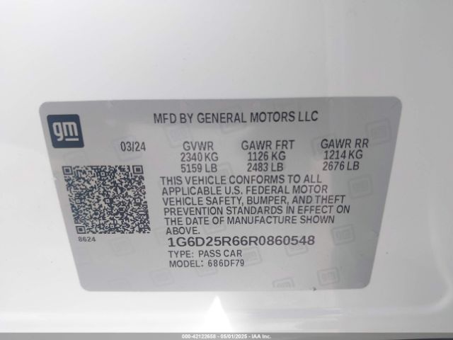 1G6D25R66R0860548 Cadillac Ct5-v V-series Blackwing