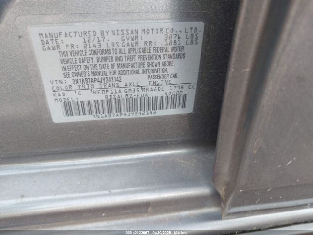 3N1AB7AP4JY242142 Nissan SENTRA SR