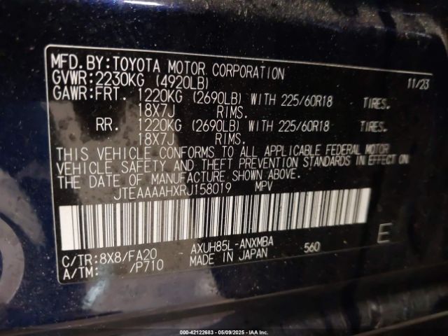 2024 TOYOTA VENZA JTEAAAAHXRJ158019 Photo 8