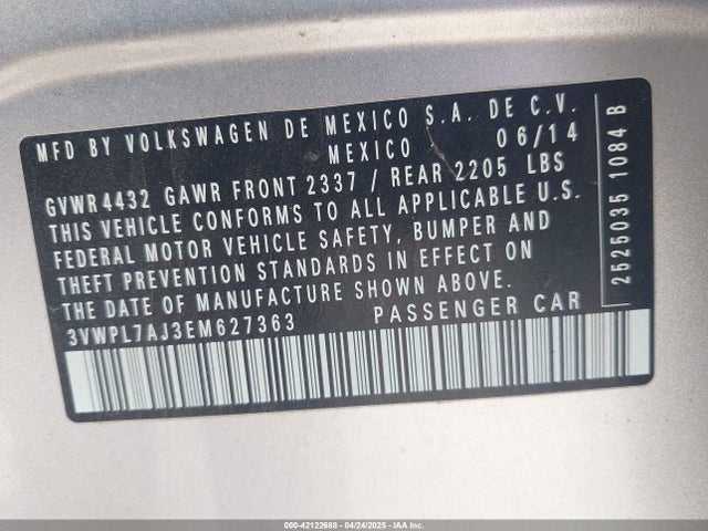 3VWPL7AJ3EM627363 Volkswagen Jetta Sportwagen 2.0l Tdi