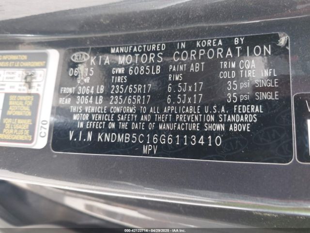 KNDMB5C16G6113410 KIA SEDONA LX