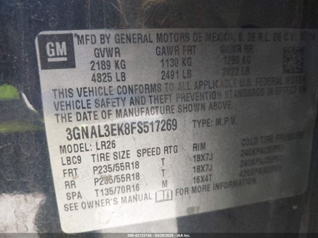 3GNAL3EK8FS517269 Chevrolet Captiva Sport Lt