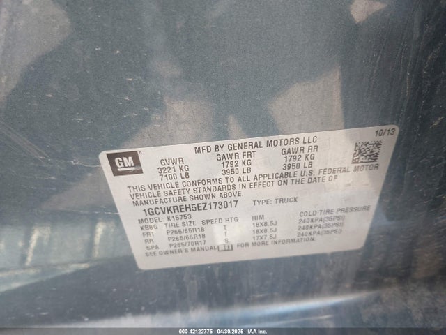 1GCVKREH5EZ173017 Chevrolet Silverado 1500 1lt