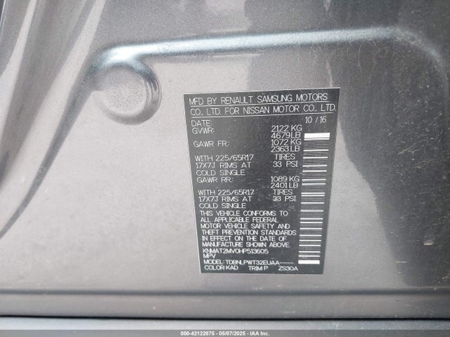Nissan ROGUE S 2017 KNMAT2MV0HP513605 Image 9