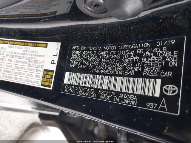 JTNK4RBEXK3041548 Toyota COROLLA SE