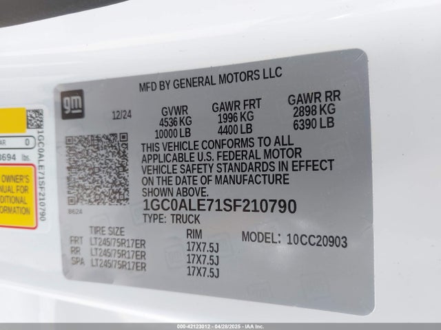 1GC0ALE71SF210790 Chevrolet l8t