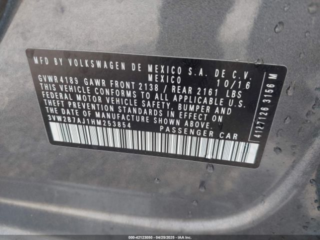 3VW2B7AJ1HM253854 Volkswagen Jetta 1.4t S