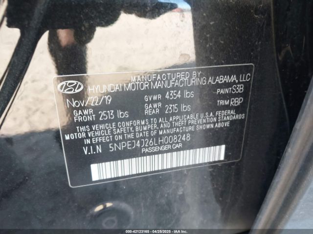 5NPEJ4J26LH008248 Hyundai Sonata Sel Plus