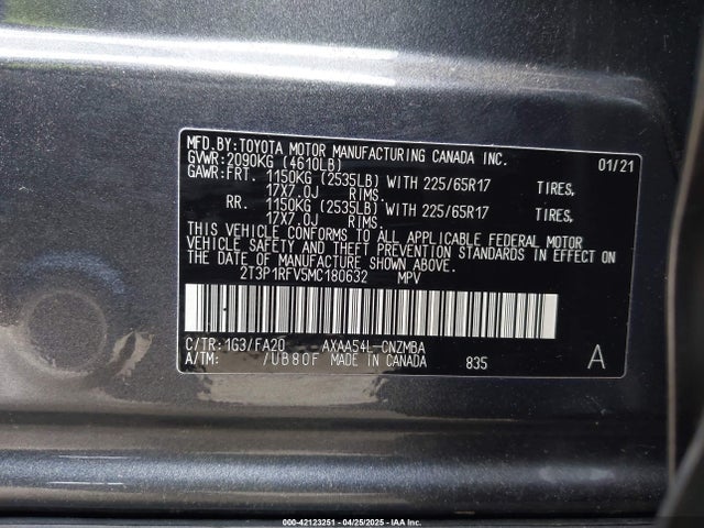 Toyota Rav4 Xle 2021 2T3P1RFV5MC180632 Image 9