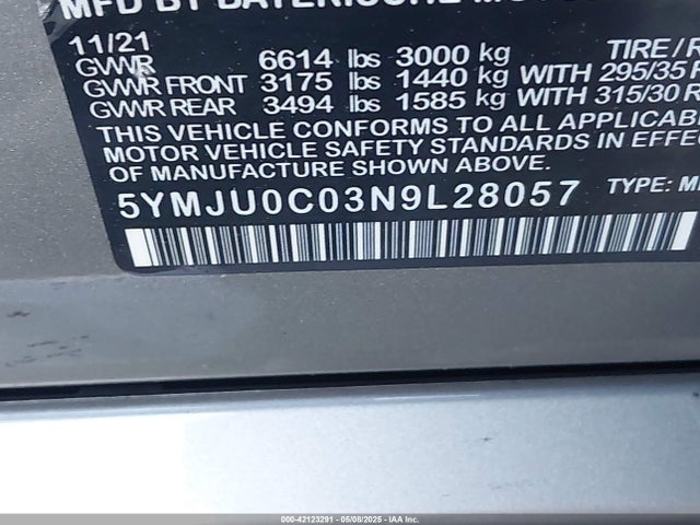 5YMJU0C03N9L28057 BMW X5 M