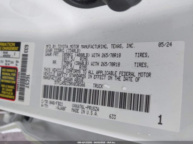5TFLA5EC5RX030366 Toyota Tundra 4wd Sr5