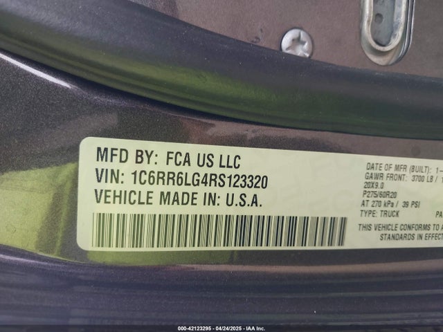 1C6RR6LG4RS123320 RAM 1500