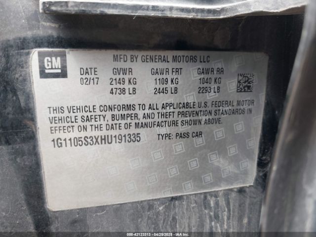 1G1105S3XHU191335 Chevrolet IMPALA 1LT