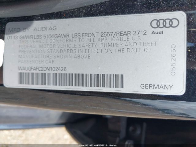 2013 AUDI A6 WAUGFAFC2DN102426 Photo 8