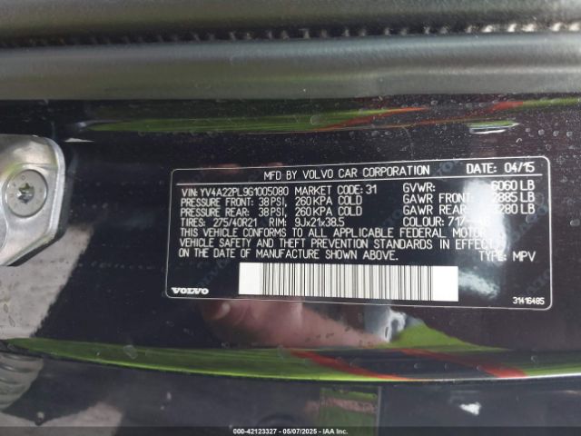 YV4A22PL9G1005080 Volvo Xc90 T6 Inscription