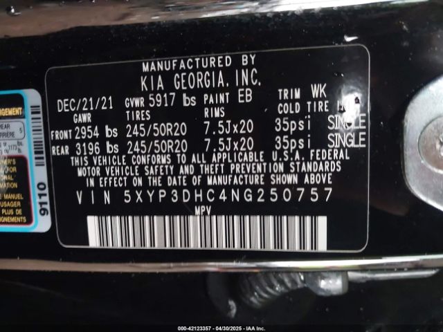 2022 KIA TELLURIDE 5XYP3DHC4NG250757 Photo 8