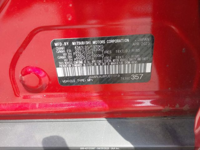 2023 MITSUBISHI OUTLANDER SPORT JA4ARUAU8PU011019 Photo 8