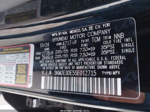 3KMJE3DE5SE012715 Hyundai Tucson Limited