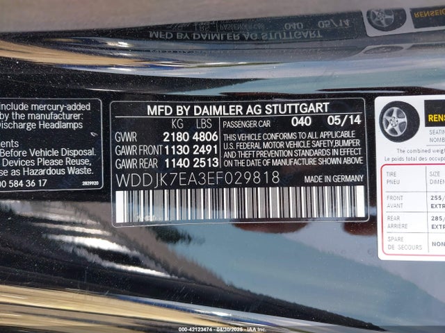 WDDJK7EA3EF029818 Mercedes-Benz SL 63 AMG