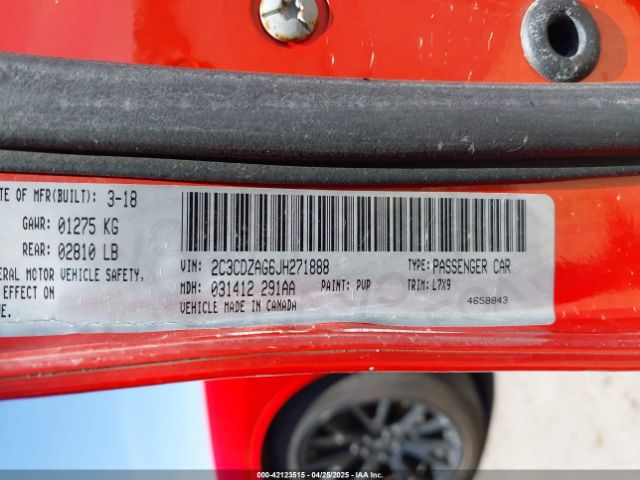 2C3CDZAG6JH271888 Dodge 2018