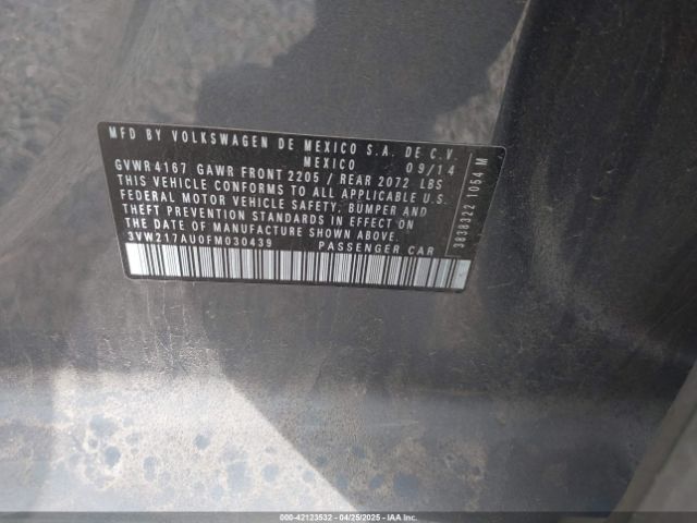 3VW217AU0FM030439 Volkswagen Golf Tsi S 4-door