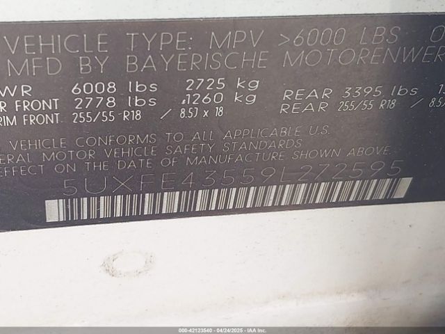 2009 BMW X5 5UXFE43559L272595 Photo 8