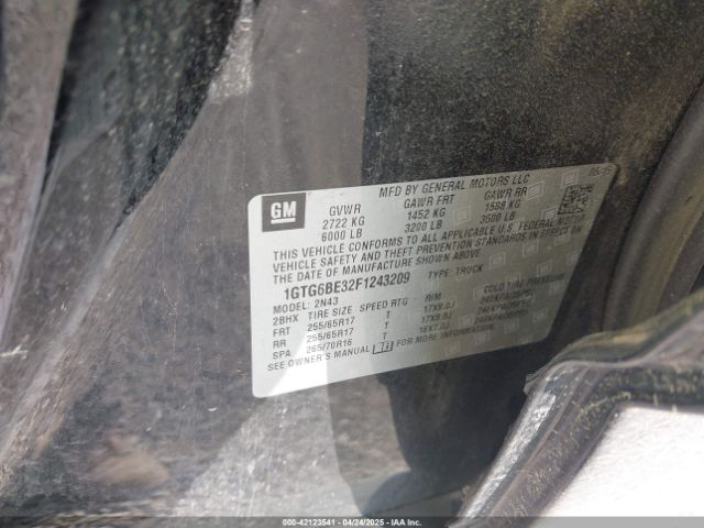 1GTG6BE32F1243209 GMC CANYON SLE