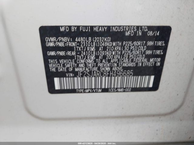 JF2SJARC8FH496685 Subaru Forester 2.5i Limited