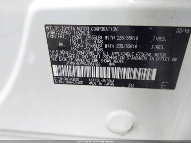 JTMNFREV9GJ084188 Toyota RAV4 SE
