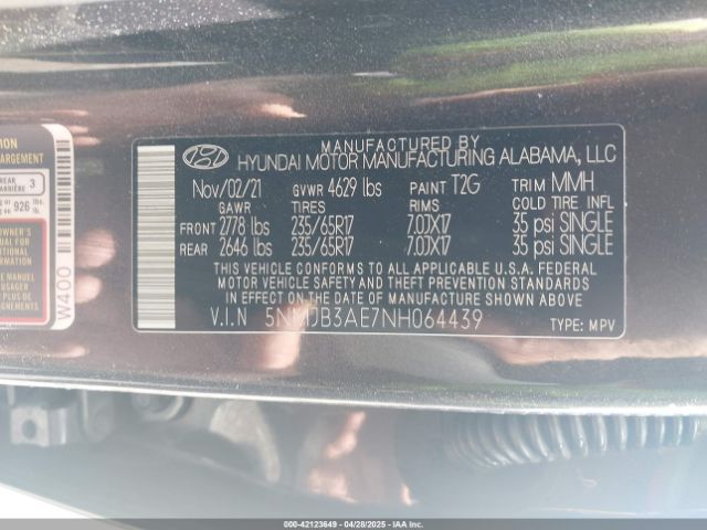 2022 HYUNDAI TUCSON 5NMJB3AE7NH064439 Photo 8
