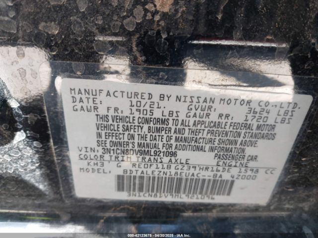3N1CN8DV9ML921096 Nissan Versa