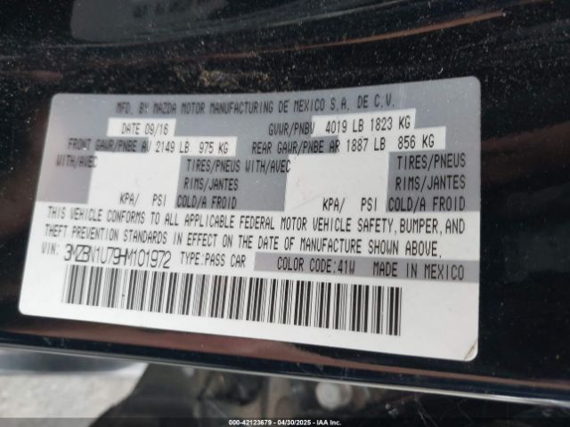 3MZBN1U79HM101972 Mazda Mazda3 4-door Sport