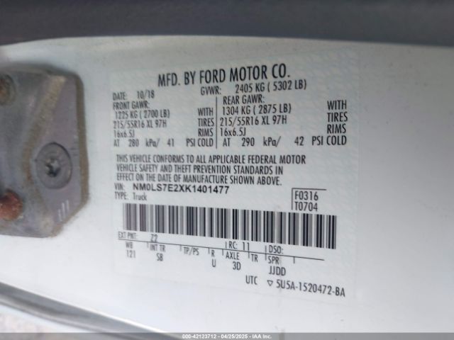 NM0LS7E2XK1401477 Ford Transit Connect Xl