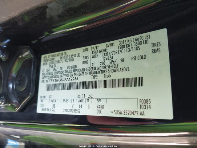 Ford 3.5l gtdi 2018 1FTEX1RG6JFA12238 Image 9