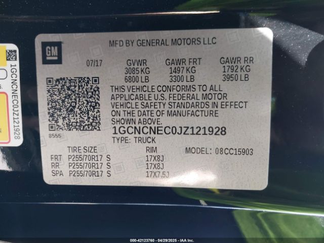 1GCNCNEC0JZ121928 Chevrolet Silverado 1500 Ls