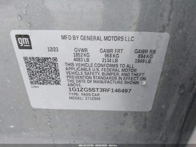 1G1ZG5ST3RF146497 Chevrolet Malibu Fwd Rs