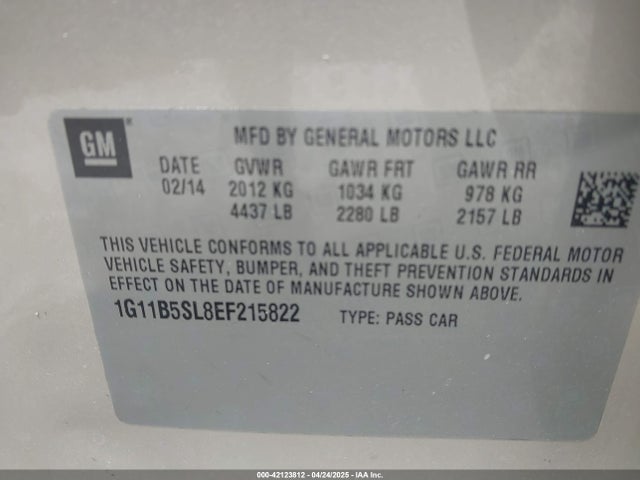 Chevrolet lkw 2014 1G11B5SL8EF215822 Image 9