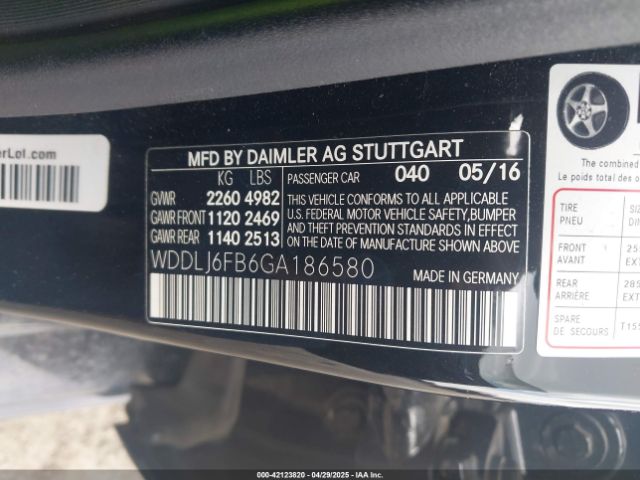 WDDLJ6FB6GA186580 Mercedes-Benz Cls 400